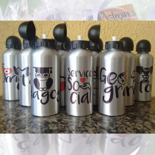 Squeeze Garrafinha Alumínio 500 ml Personalizada Cursos