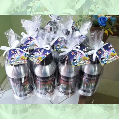 Squeeze Garrafinha Alumínio 500 ml Personalizada Minecraft