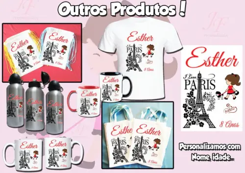 Squeeze Garrafinha Alumínio 500 ml Personalizada Paris