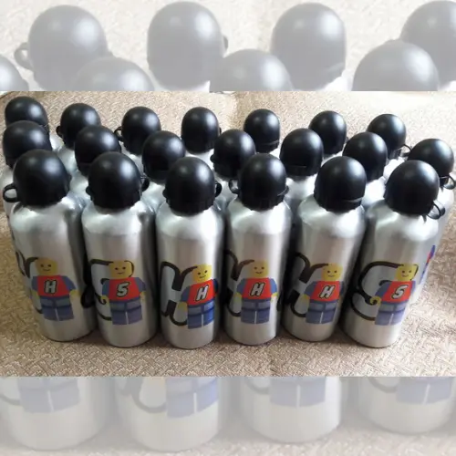 Squeeze Garrafinha Alumínio 500 ml Personalizada Tema Lego