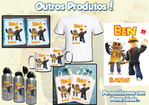 Squeeze Garrafinha em Alumínio 500 ml Personalizada Roblox