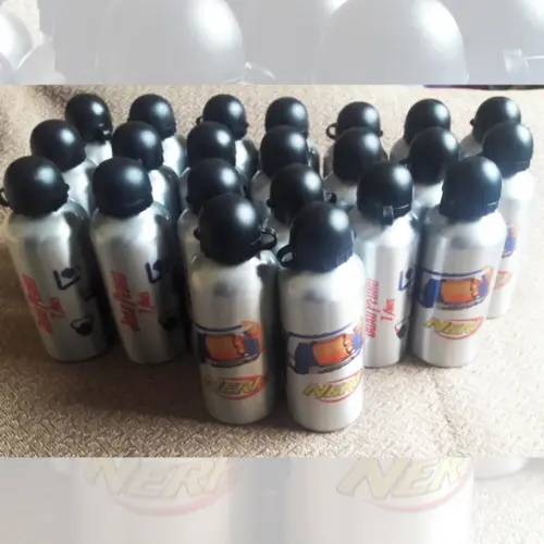 Squeeze Garrafinha em Alumínio 500ml Personalizada Tema Nerf