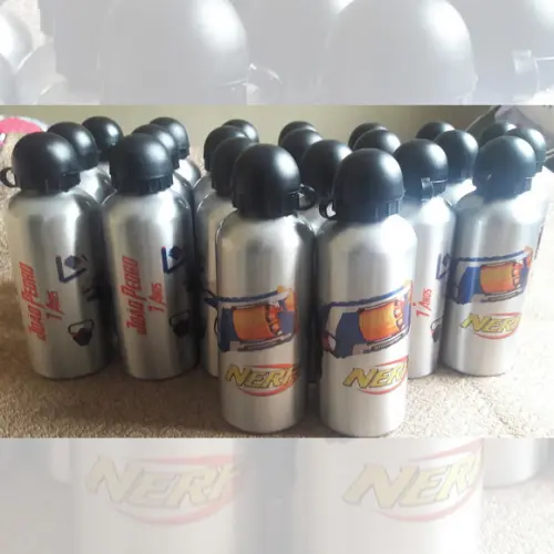 Squeeze Garrafinha em Alumínio 500ml Personalizada Tema Nerf