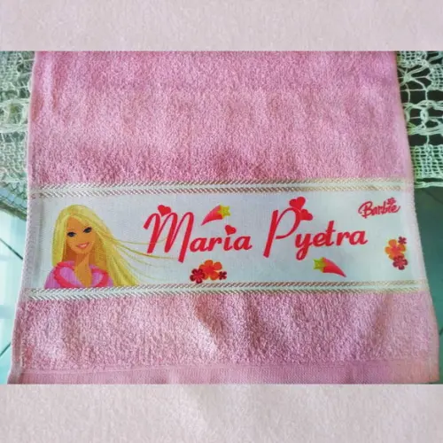 Toalhinha de Mãos Personalizada_Várias cores_Princesa Barbie
