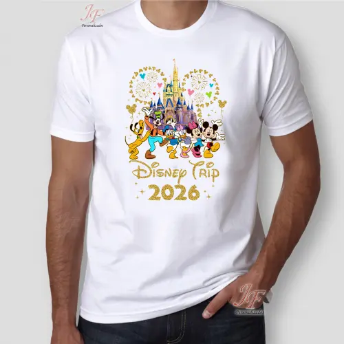Camisa Viagem Família Disney | 03 Unidades | 100% Algodão