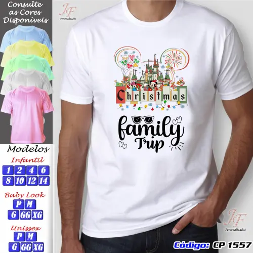 Camisa Viagem Família Disney | 03 Unidades | Orlando Parks