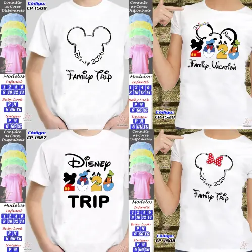 08 Camisetas Férias em Família Viagem Disney Trip Vacation