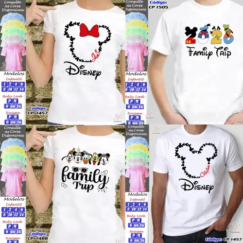 10 Camisetas Férias em Família Viagem Disney Trip Vacation