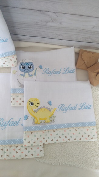 Kit Fraldas e Toalha Fralda Dino Baby