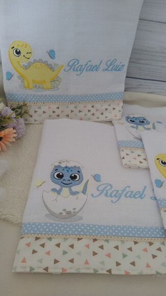 Kit Fraldas e Toalha Fralda Dino Baby