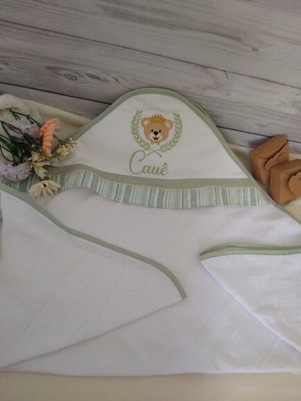 Toalha Fralda com Capuz Urso Príncipe