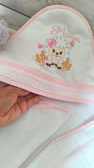 Toalha Fralda com Capuz Ovelhinha
