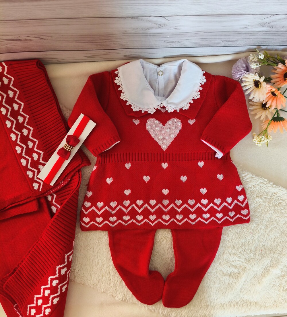 Saída Maternidade Personalizada vermelha luxo com Nome doBebe