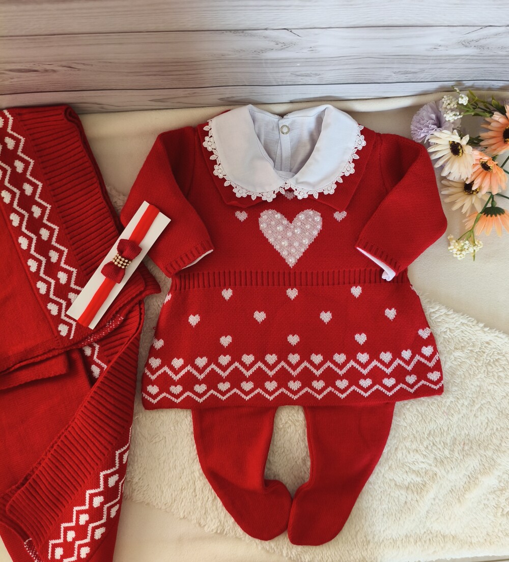 Saída Maternidade Personalizada vermelha luxo com Nome doBebe