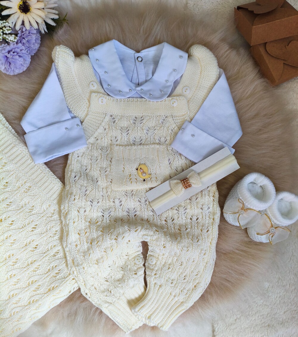 Saída Maternidade Personalizada Amarelo Bebe com Nome