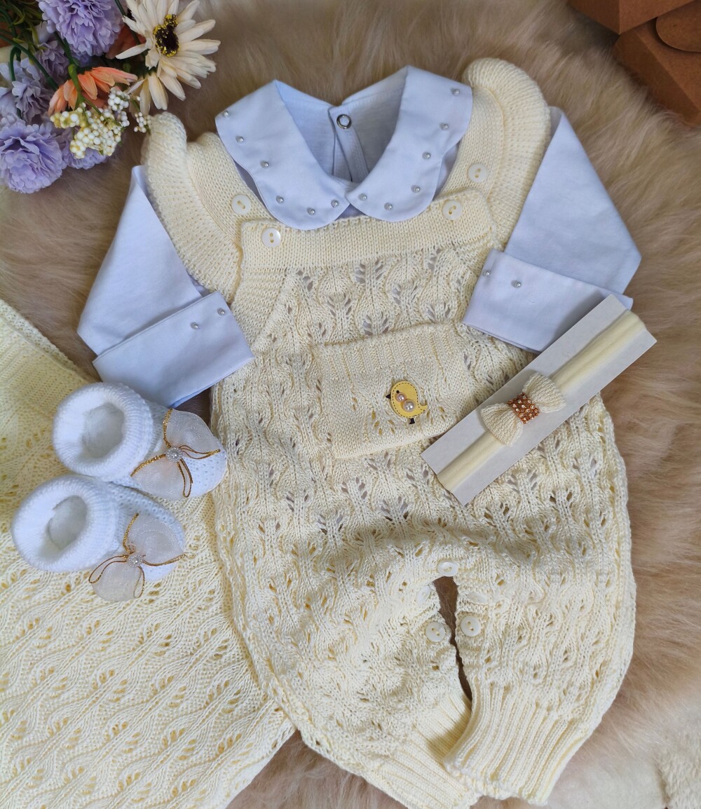 Saída Maternidade Personalizada Amarelo Bebe com Nome