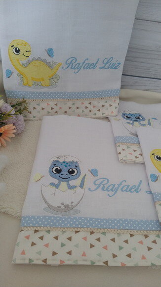 Kit Fraldas e Toalha Fralda Dino Baby