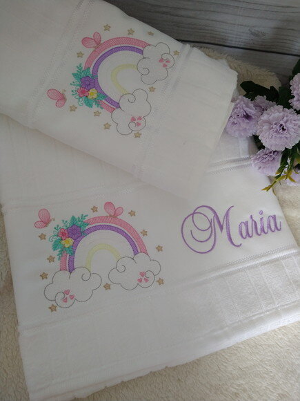 Toalha de Banho Infantil Bordada