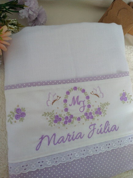 Toalha Fralda Bordada