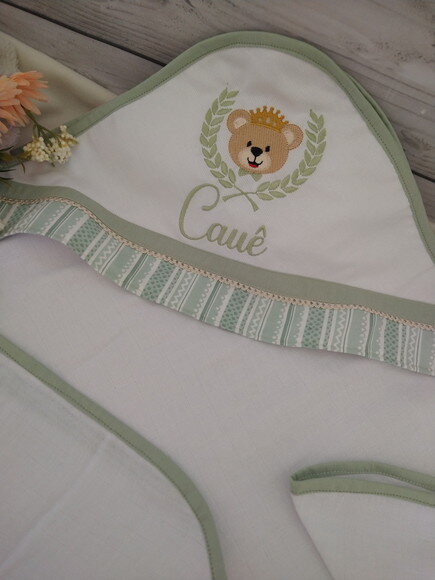 Toalha Fralda com Capuz Urso Príncipe