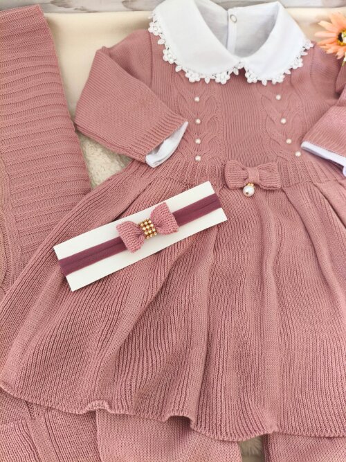 Saída Maternidade Personalizada Rosa Antigo Com nome Bordado