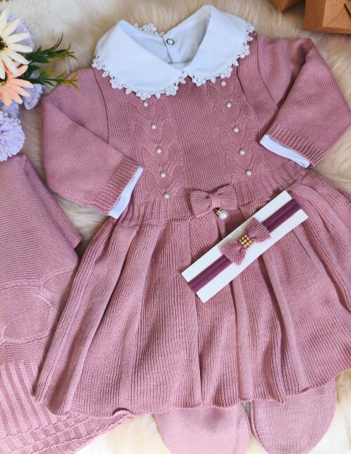 Saída Maternidade Personalizada Rosa Antigo Com nome Bordado