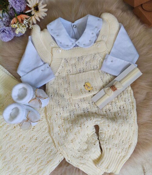Saída Maternidade Personalizada Amarelo Bebe com Nome