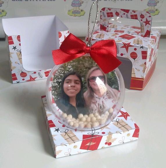 Bolinhas de Natal Personalizadas com Foto Kit C/5 Unid