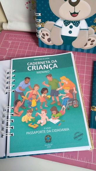Caderneta de Vacina Ursinho Principe Capa Dura + Brinde