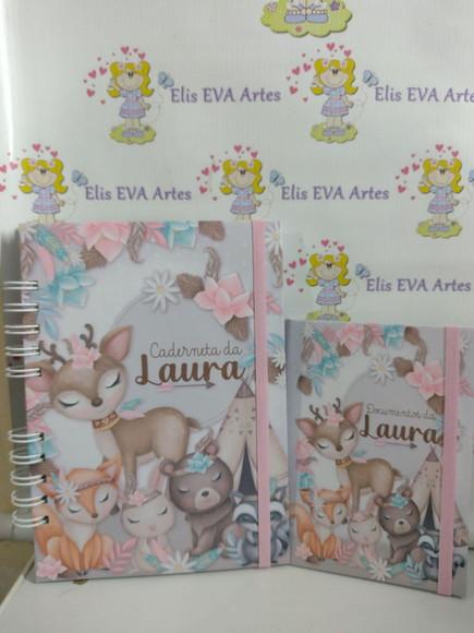 Caderneta de Vacinação Floresta Menina Personalizada+ Brinde