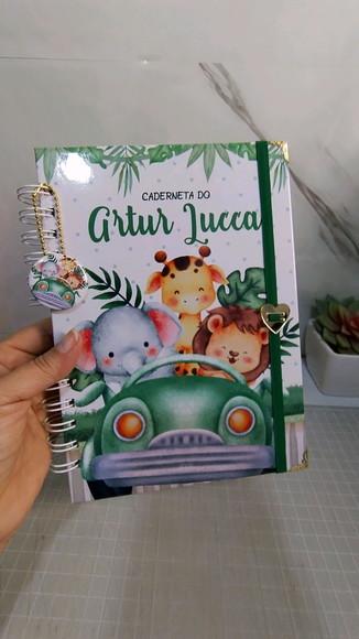 Caderneta de Vacinação Luxo Tema Safari c/ Porta Documentos
