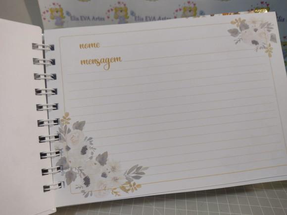 Caderno de Assinaturas Folhas Personalizadas 15 Anos Dourado