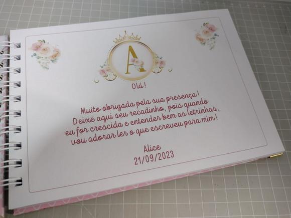 Caderno de Mensagens Alfabeto Realeza Personalizado