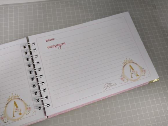 Caderno de Mensagens Alfabeto Realeza Personalizado