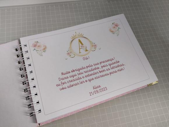 Caderno de Mensagens Alfabeto Realeza Personalizado