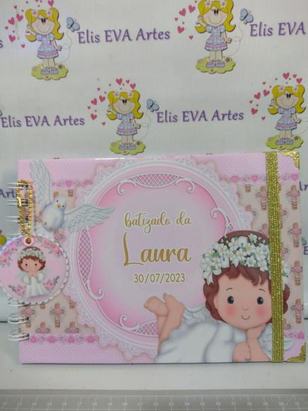 Caderno de Mensagens Batizado Menina Personalizado