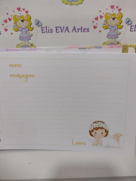 Caderno de Mensagens Batizado Menina Personalizado