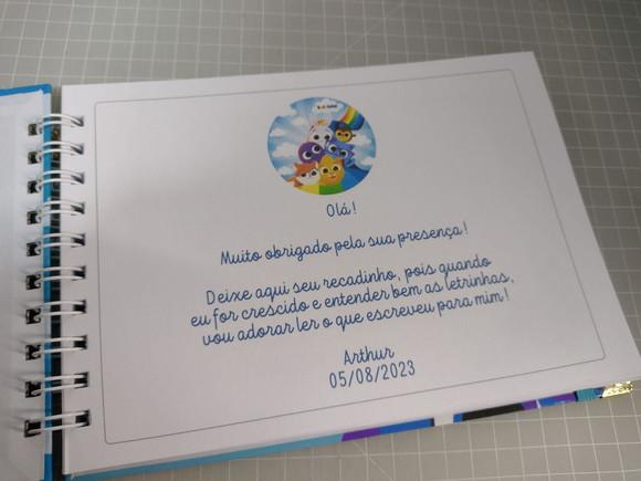 Caderno de Mensagens Bolofofos Menino Personalizado
