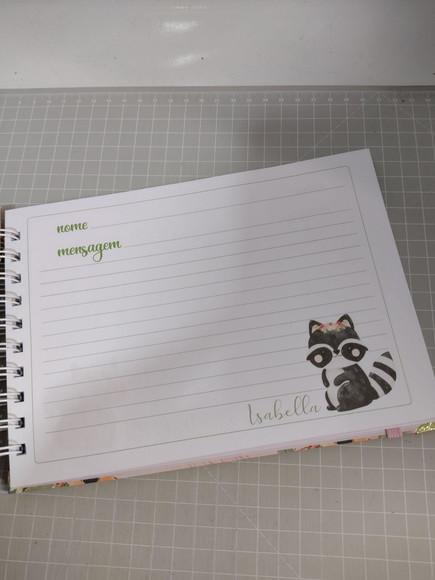 Caderno de Mensagens Bosque Encantado Menina Personalizado
