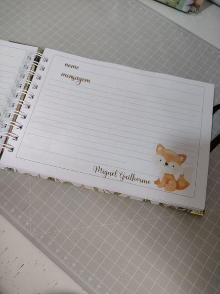 Caderno de Mensagens Bosque Menino Personalizado 19x24