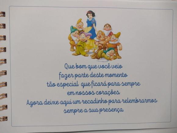 Caderno de Mensagens Branca de Neve Personalizado