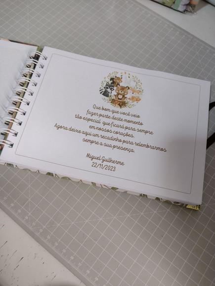 Caderno de Mensagens Bosque Menino Personalizado 19x24