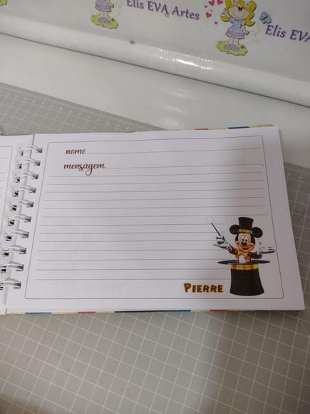 Caderno de Mensagens Circo do Mickey C/folhas Personalizadas