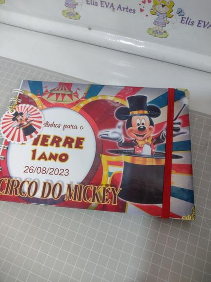 Caderno de Mensagens Circo do Mickey C/folhas Personalizadas