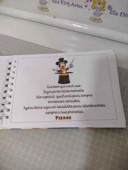 Caderno de Mensagens Circo do Mickey C/folhas Personalizadas