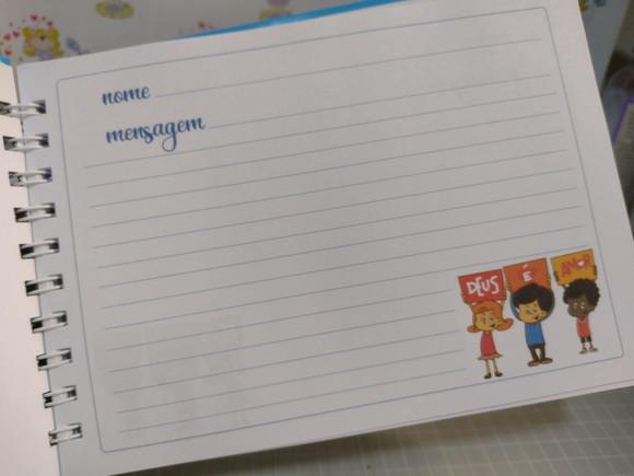 Caderno de Mensagens com Folhas Personalizadas 3palavrinhas