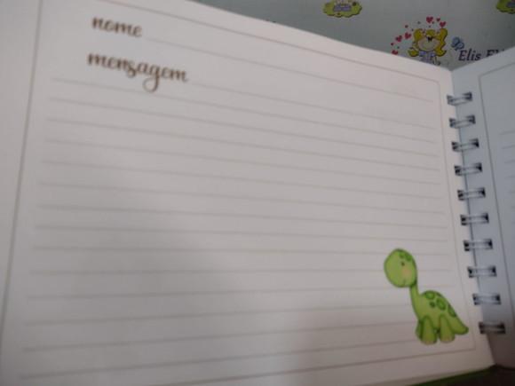 Caderno de Mensagens com Folhas Personalizadas Dino Baby