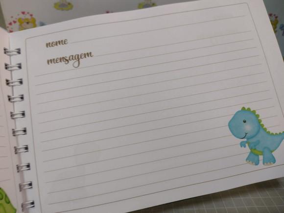 Caderno de Mensagens com Folhas Personalizadas Dino Baby