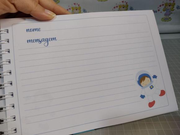 Caderno de Mensagens com Folhas Personalizadas Astronauta2