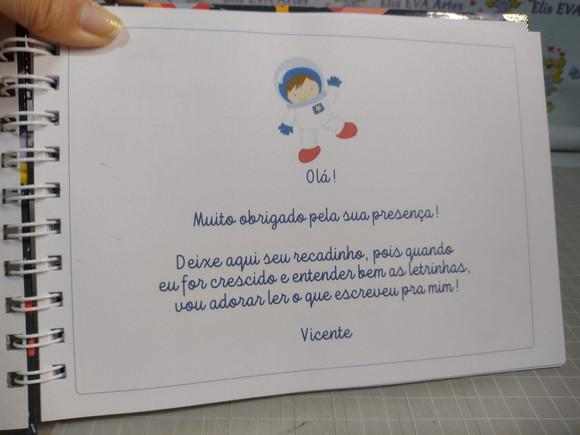 Caderno de Mensagens com Folhas Personalizadas Astronauta2